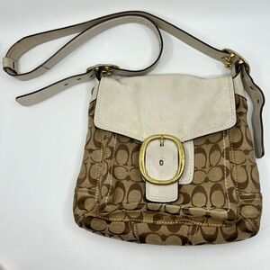 Coach PROJECT Shoulder Bag 12392 Bleecker Signature C Flap Leather Khaki Bone